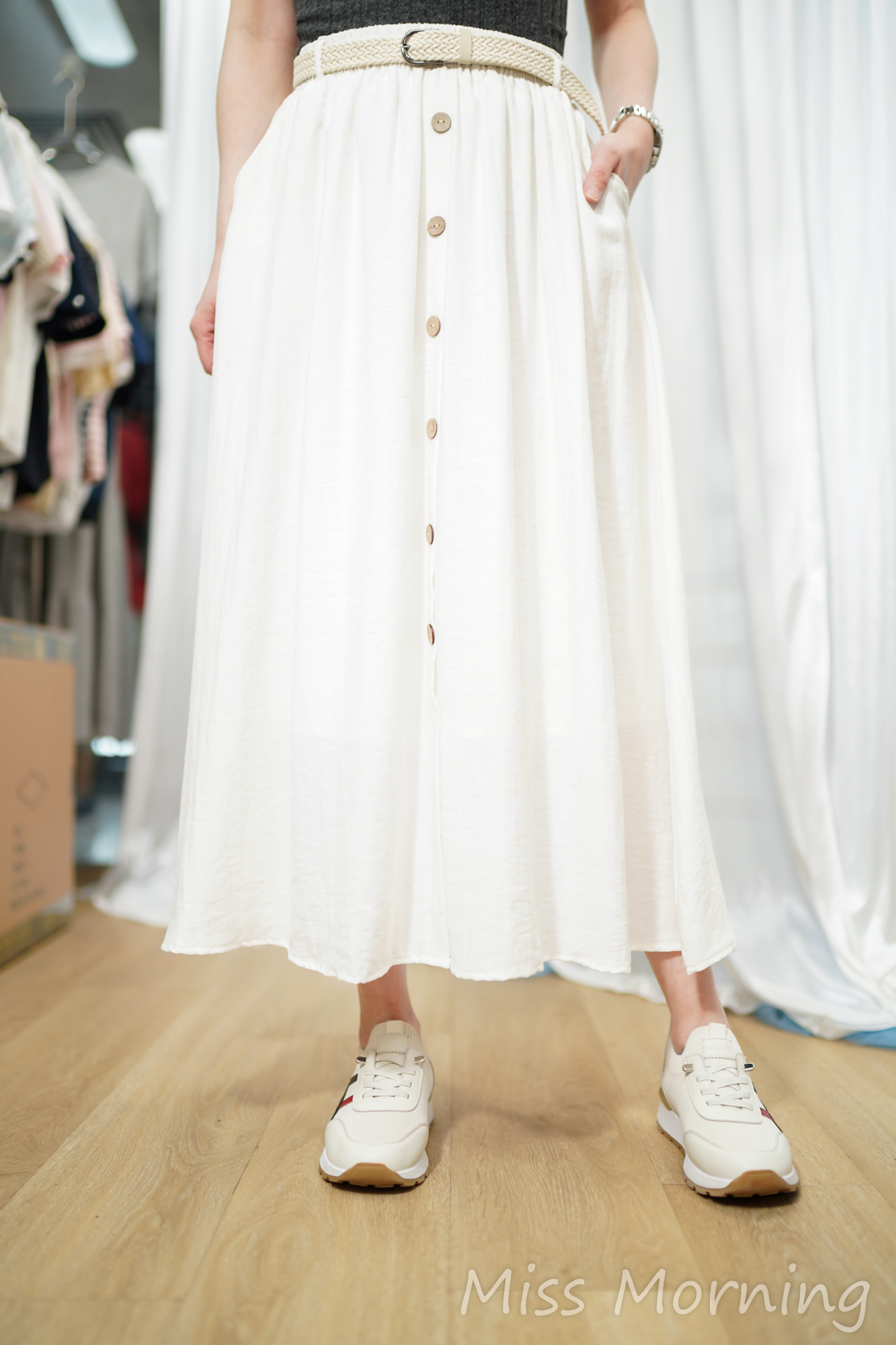 唔揀人著棉麻傘裙(34112)