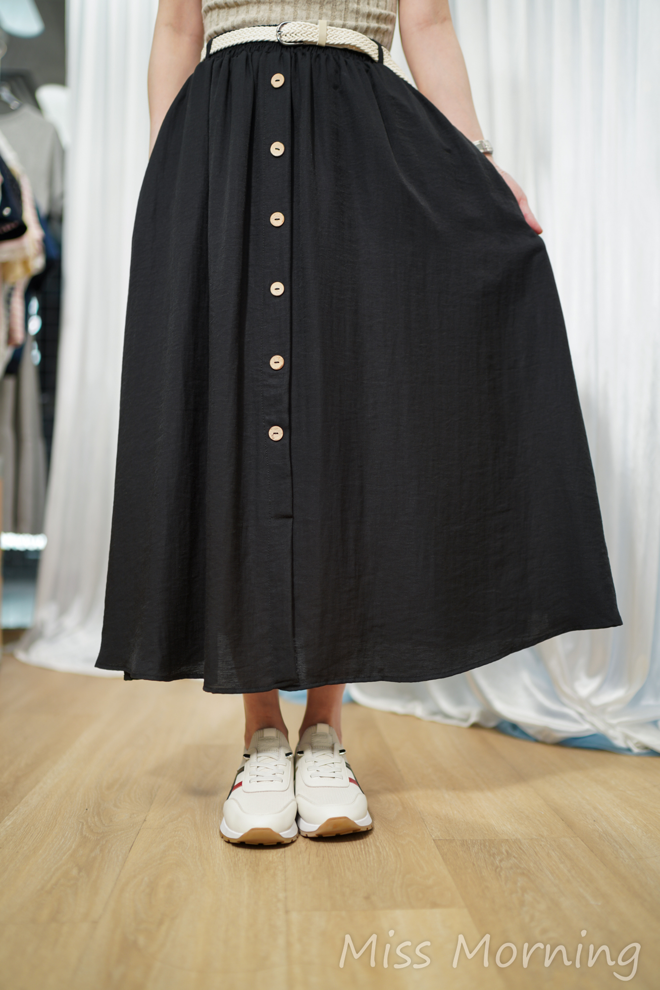 唔揀人著棉麻傘裙(34112)