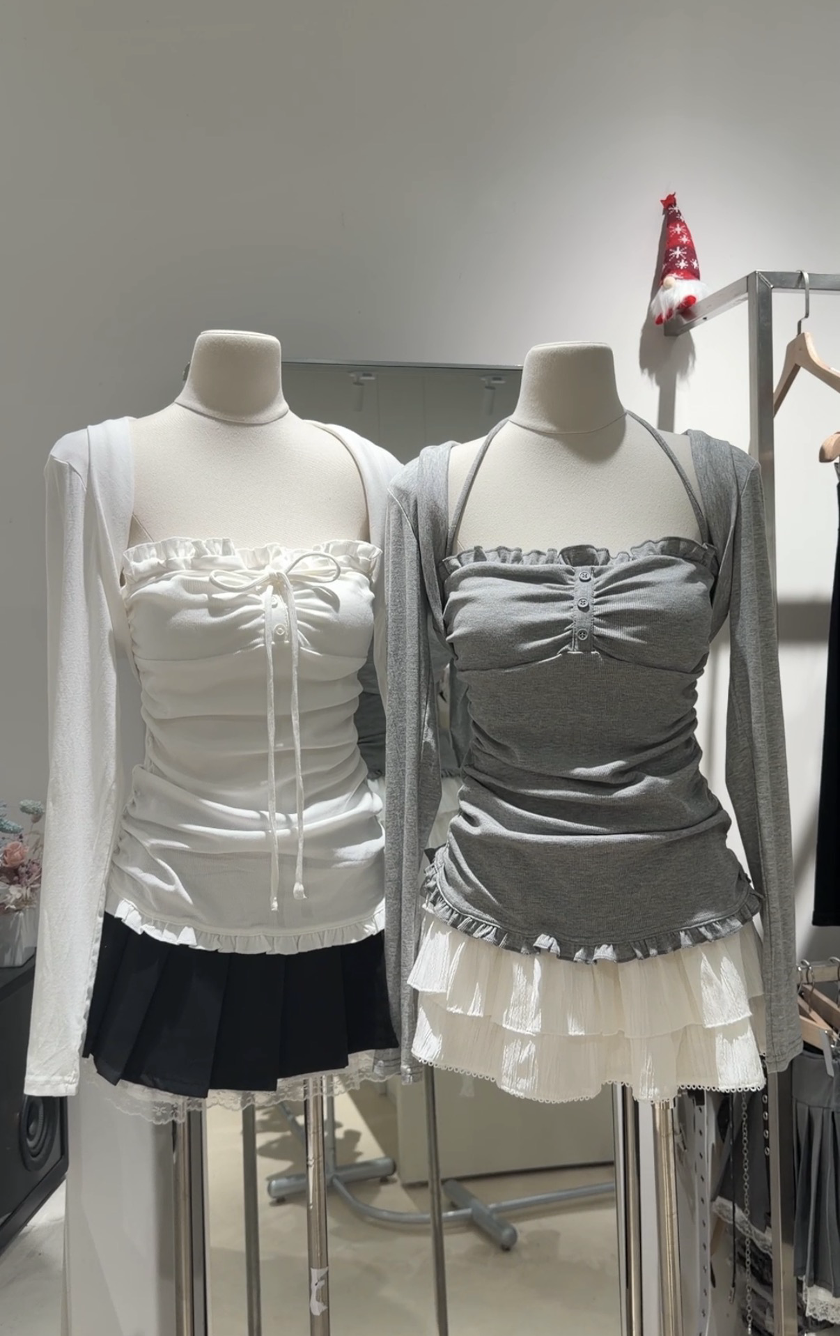 荷葉邊收腰兩件套