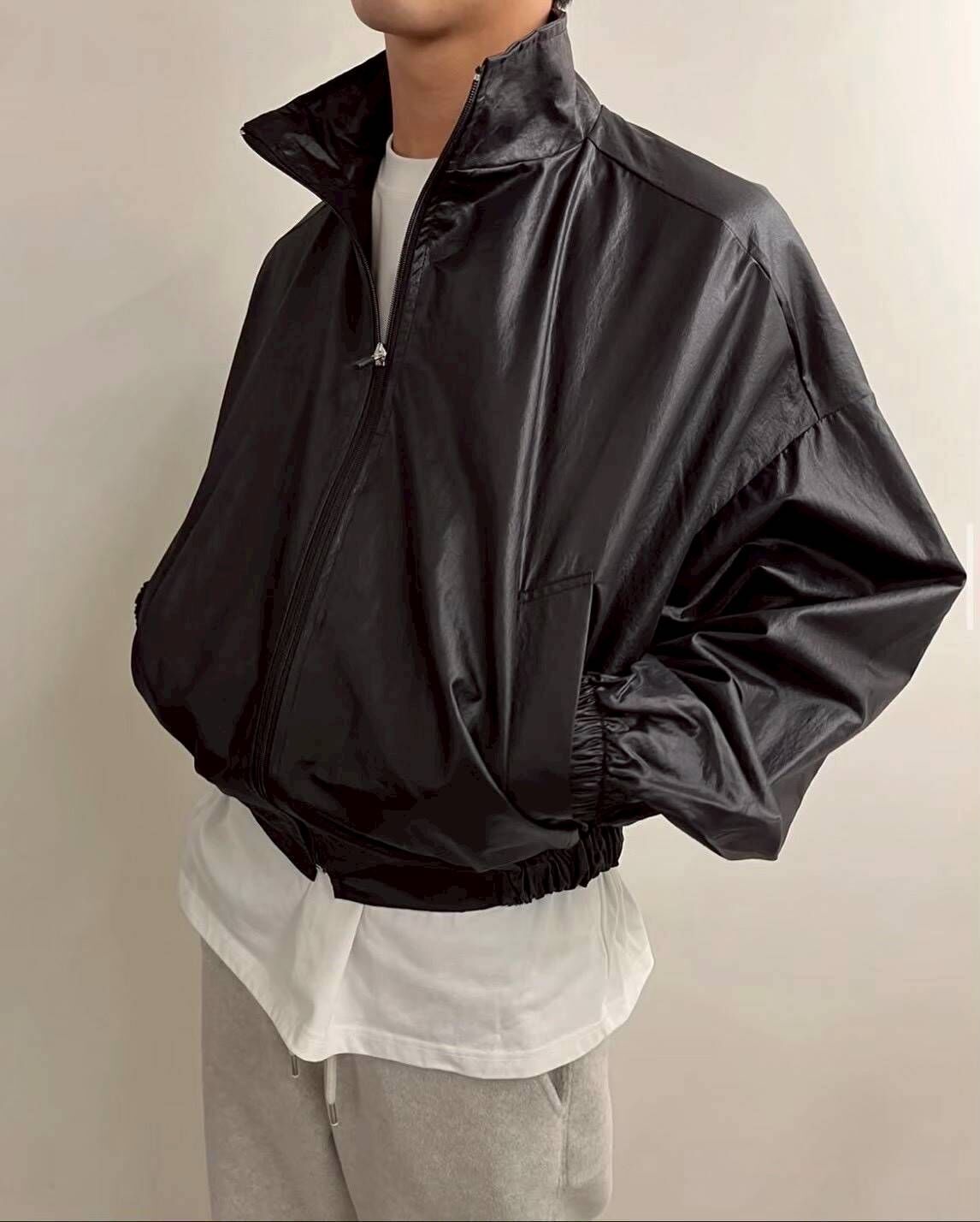 (韓國獨家特價)立領短款防風尼龍外套