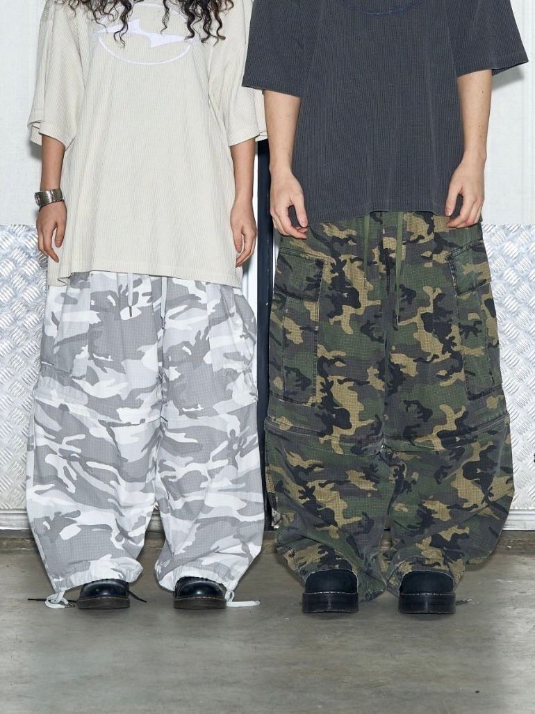 迷彩可束腳工裝鬆身褲(可變短褲) GLAMOUR-084P