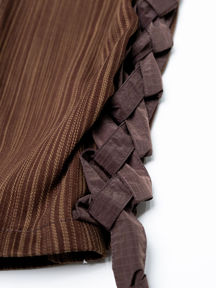 Stripe Side Fletting Cropped Pants