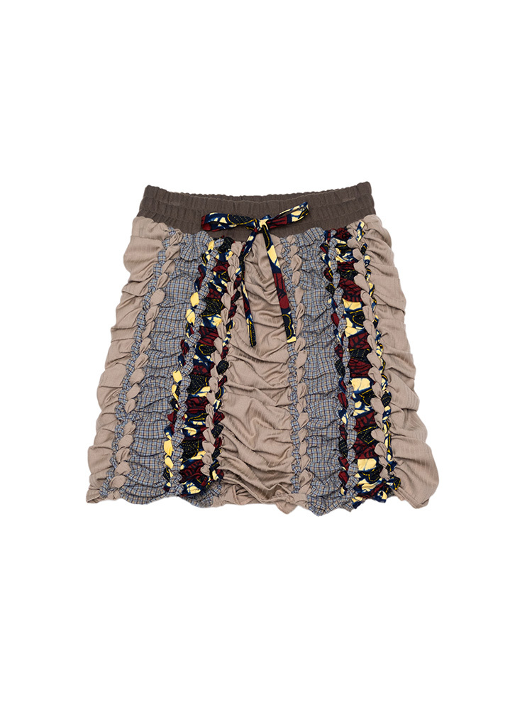 “Mkeka” Fabric- Fletting Seamless Miniskirt