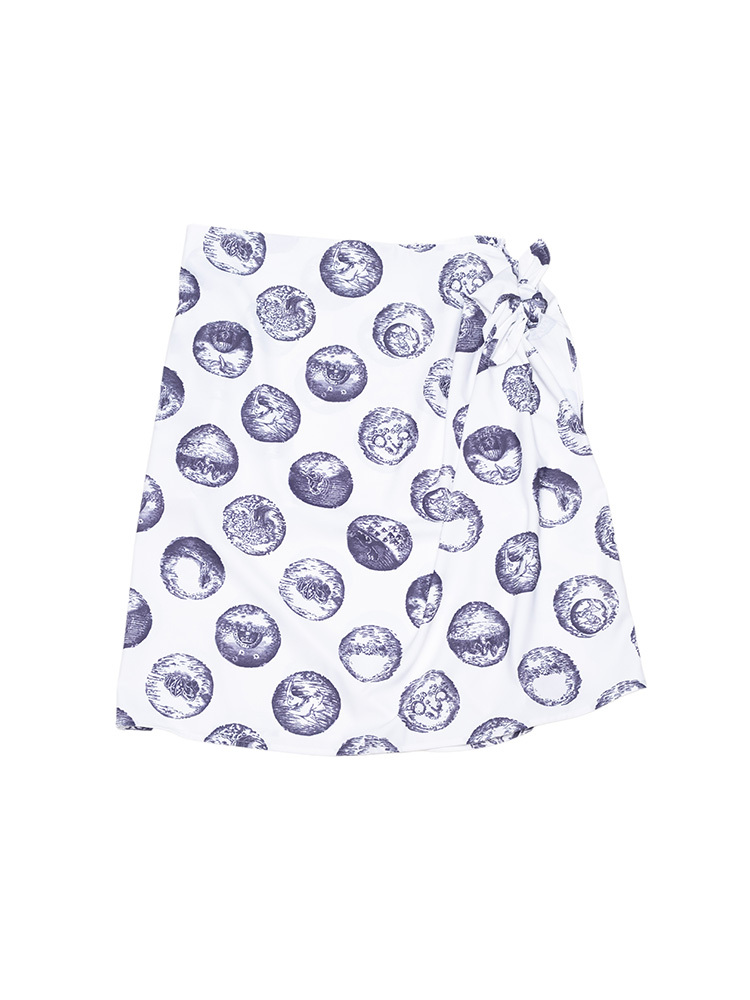 “African Astrology” Self-Tie Print Skirt