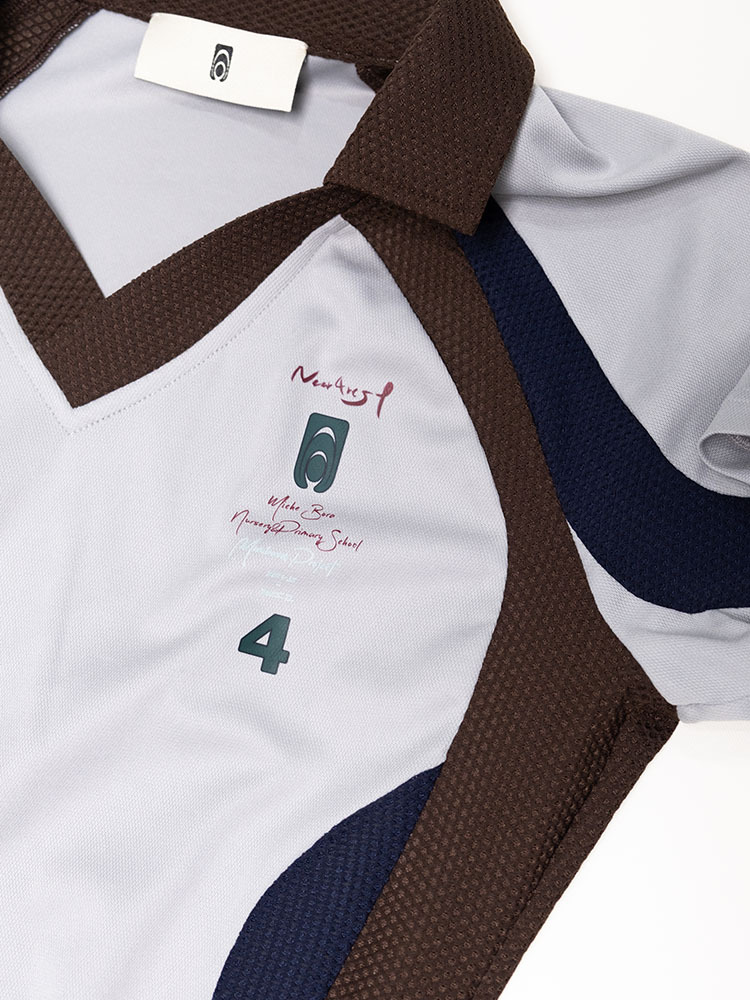 Self-Tie “Young Power Project” Cut-Out Football Polo