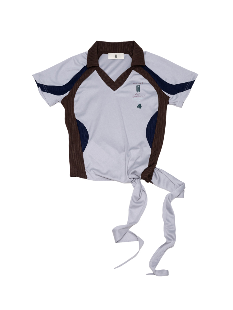 Self-Tie “Young Power Project” Cut-Out Football Polo