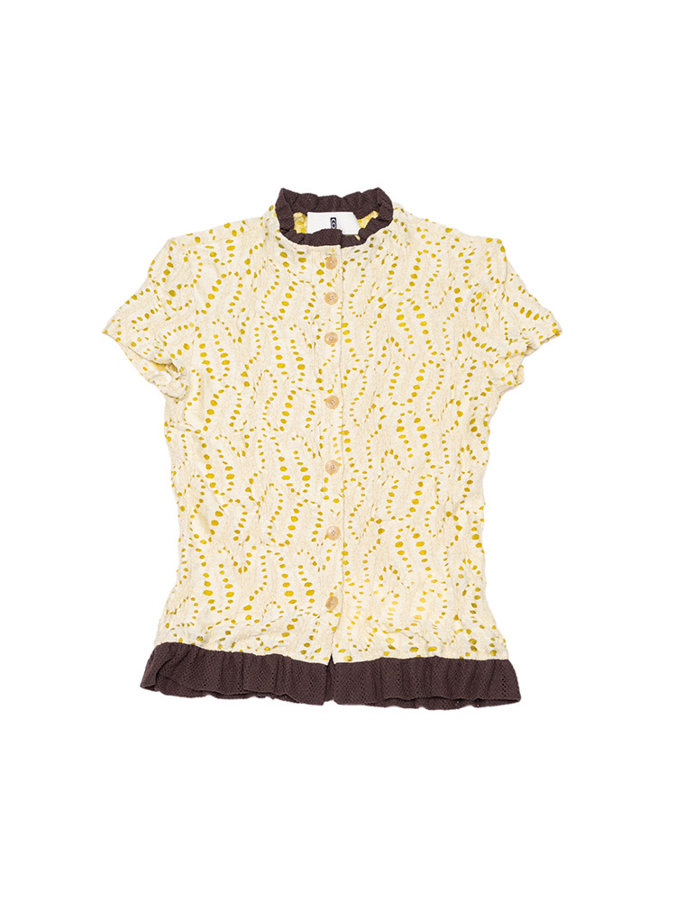 Yellow Green Layered Net Top