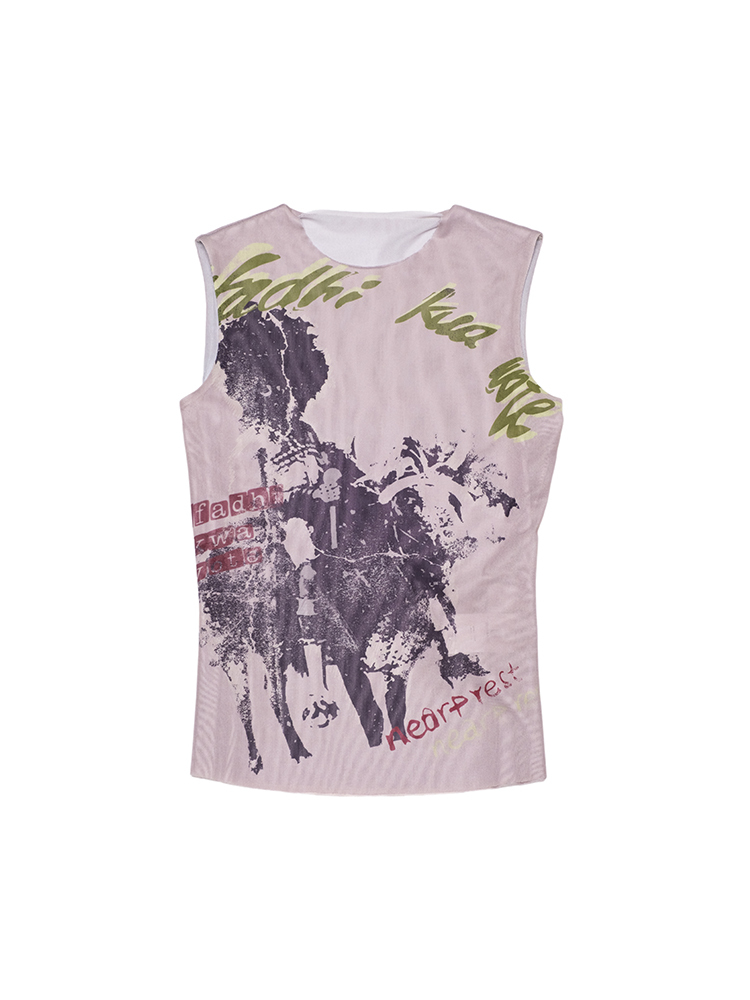 Tribe Print Mesh Tank Top