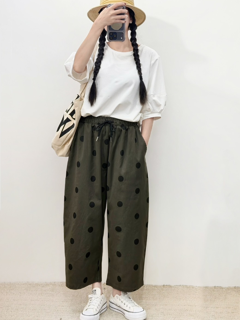 日系個性款點點休閒褲