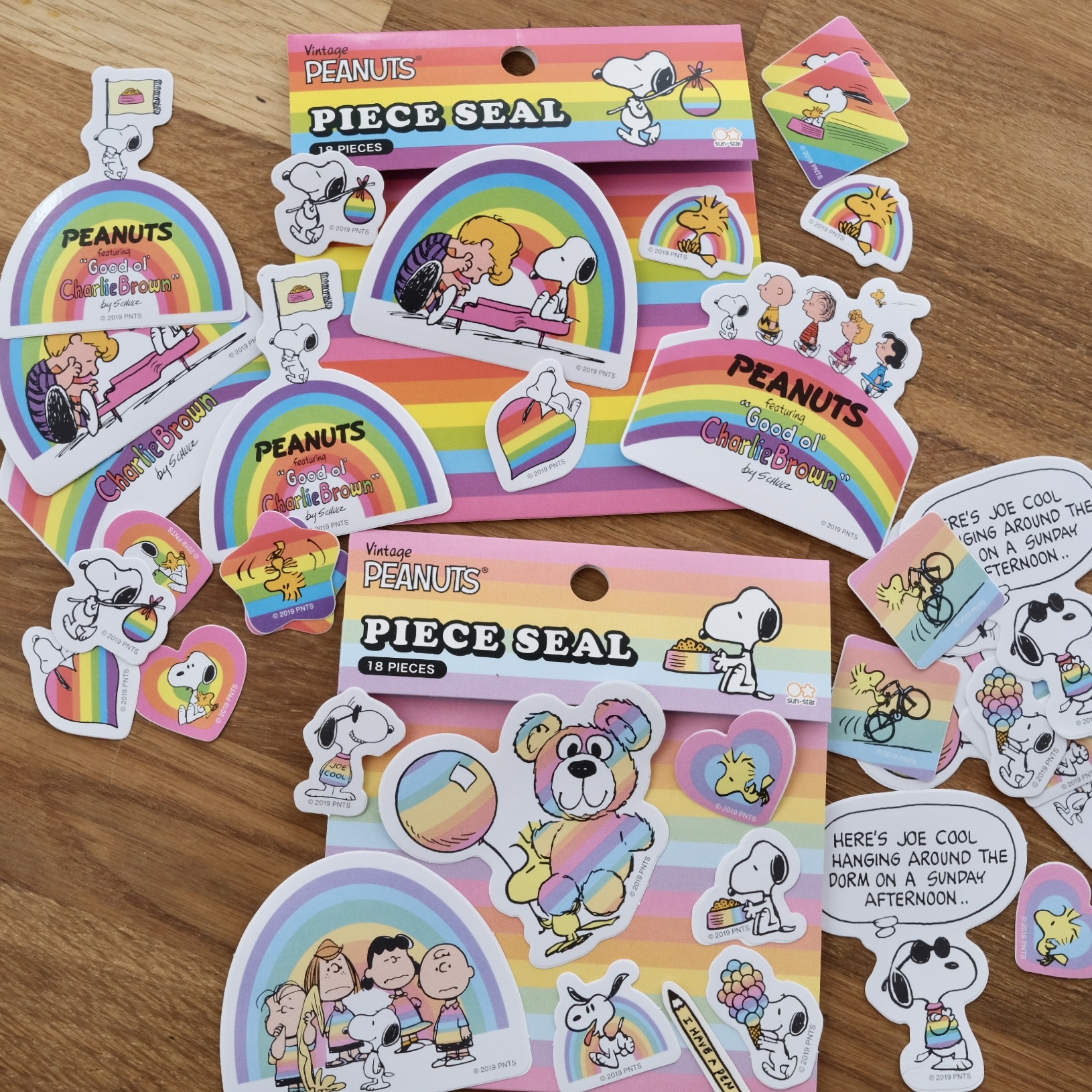 Snoopy 史努比彩虹貼紙包｜sun-star 日本