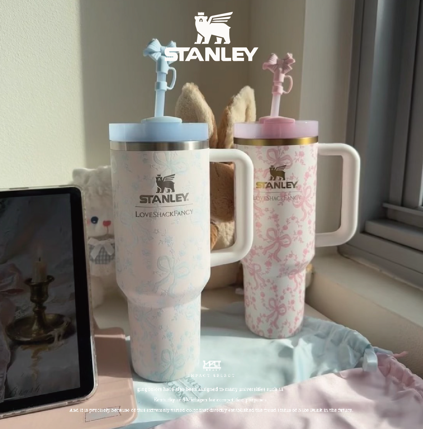 STANLEY X LOVESHACKFANCY 史丹利 聯名款 限量 蝴蝶結 花雕 水壺 保溫杯 冰壩杯