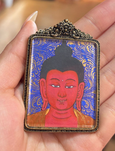 AB260404-Y43 拓印藍五財+裝幡八大守護（狗、豬： 阿彌陀佛）+冰箱貼五財眼 (需客人留姓名，出生年月日時分)(香格里拉松贊林寺上師開光加持+五色財神幡祈福) (預計5月尾到貨)(只限尖沙咀門市自取不包郵)