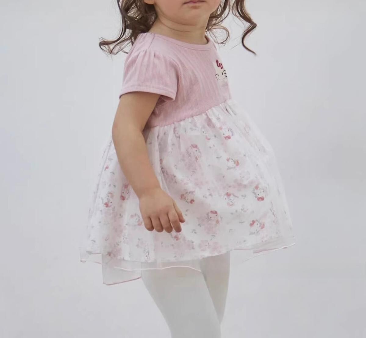 日單 碎花網紗上衣裙