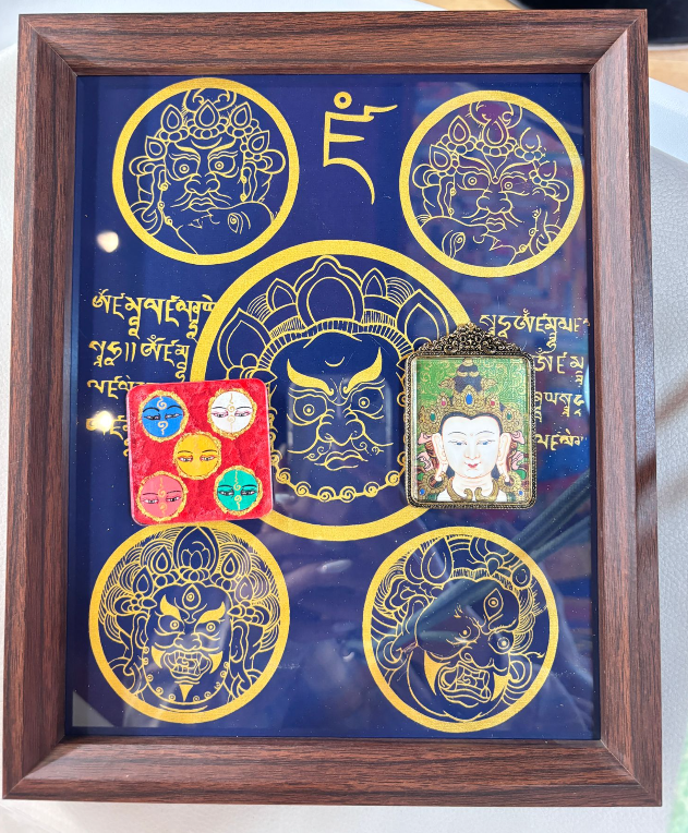 AB260404-Y36 拓印藍五財+裝幡八大守護（鼠： 千手觀音）+冰箱貼五財眼 (需客人留姓名，出生年月日時分)(香格里拉松贊林寺上師開光加持+五色財神幡祈福) (預計5月尾到貨)(只限尖沙咀門市自取不包郵)