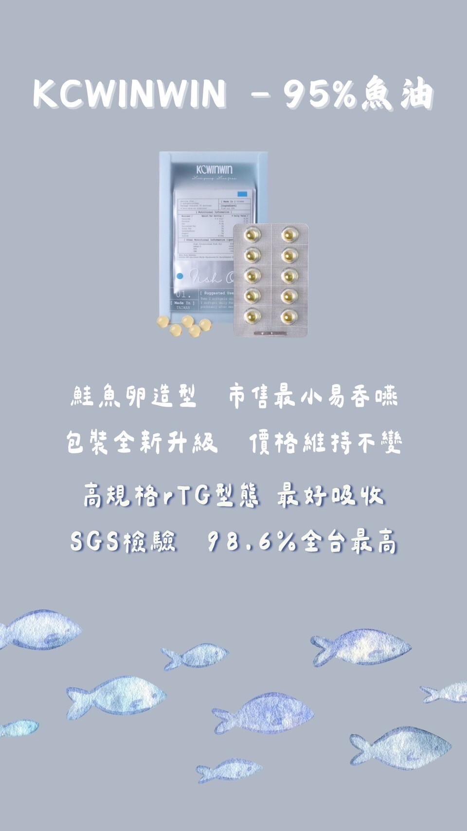 XU058 K.C WINWIN 95%魚油 (60顆1/盒) Exp: 2028.10