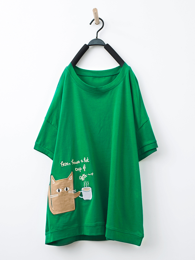 COFFEE,TEA,OR CAT童趣上衣(4色)