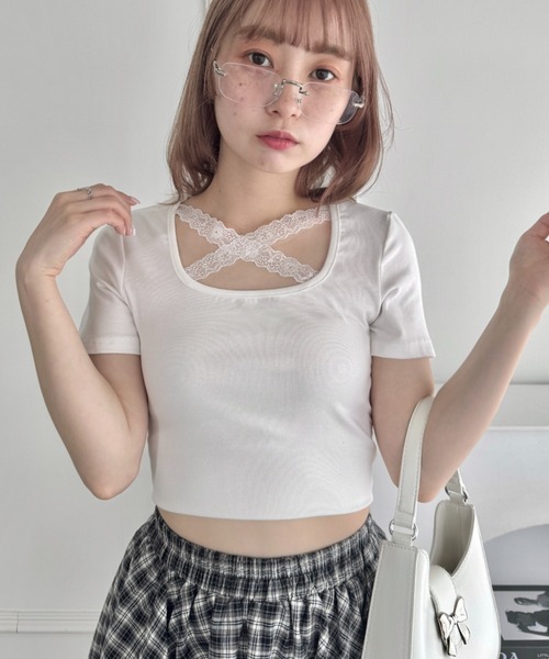 [日本直送🇯🇵] 交叉蕾絲Crop Top