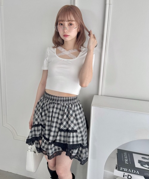 [日本直送🇯🇵] 交叉蕾絲Crop Top