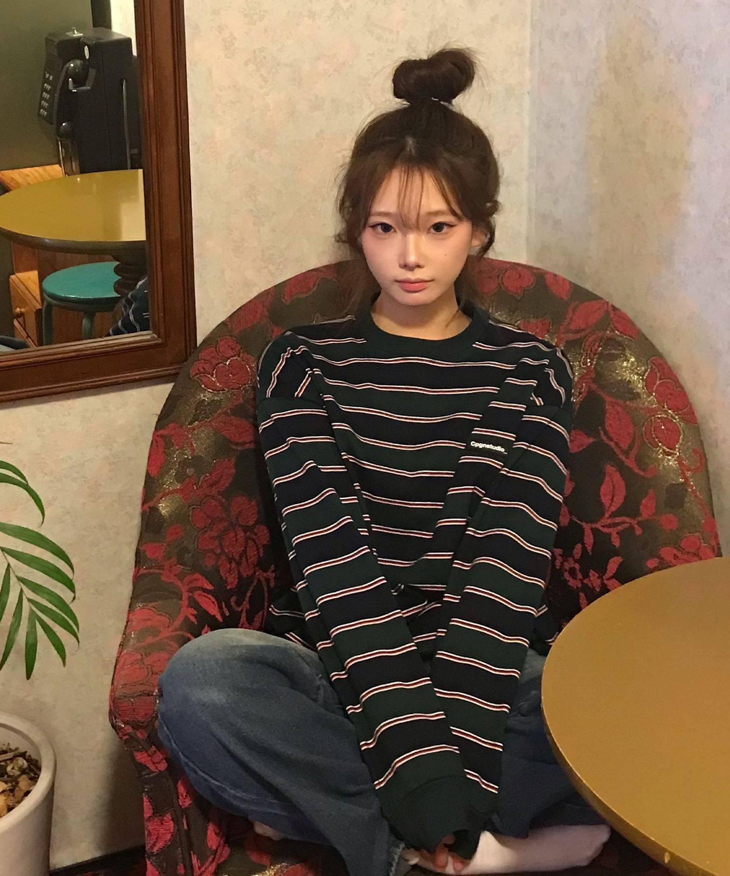 CPGN STUDIO Stripe Wappen Logo Long Sleeve Navy Green SP020119