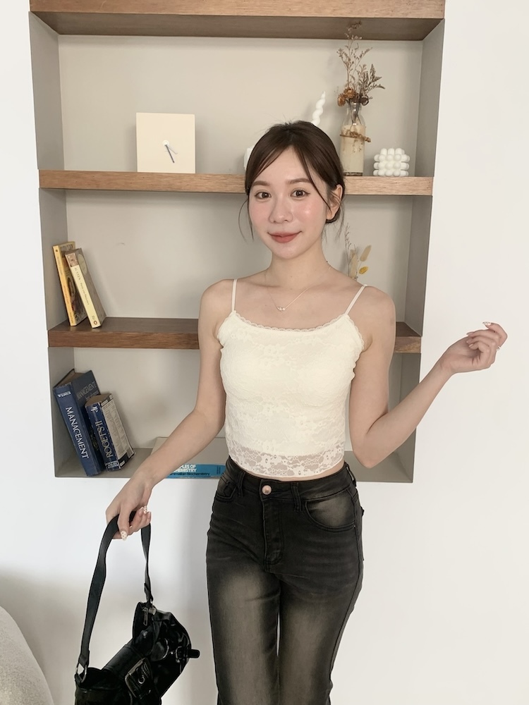 蕾絲後簍空固定杯bra top