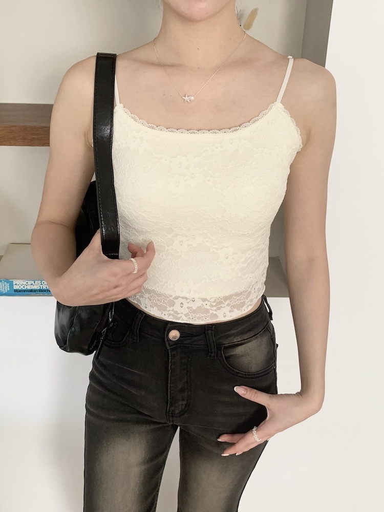 蕾絲後簍空固定杯bra top