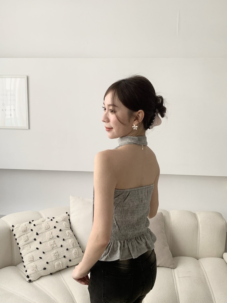 甜酷繞脖暈染背心