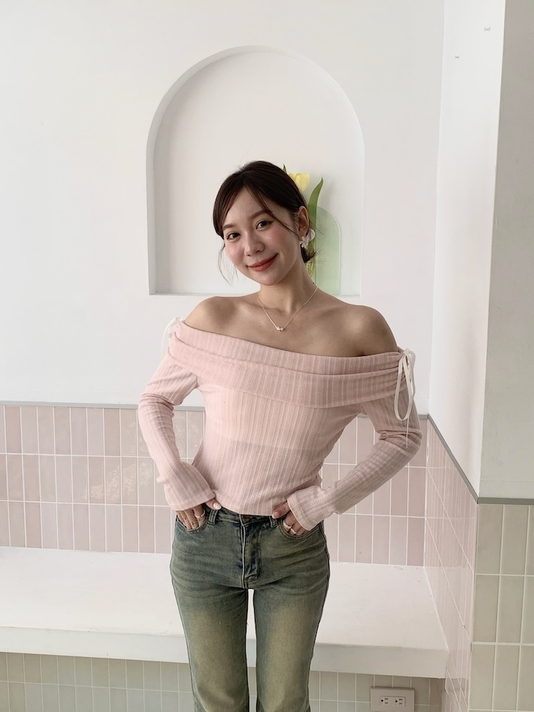 甜美蝴蝶節平口上衣