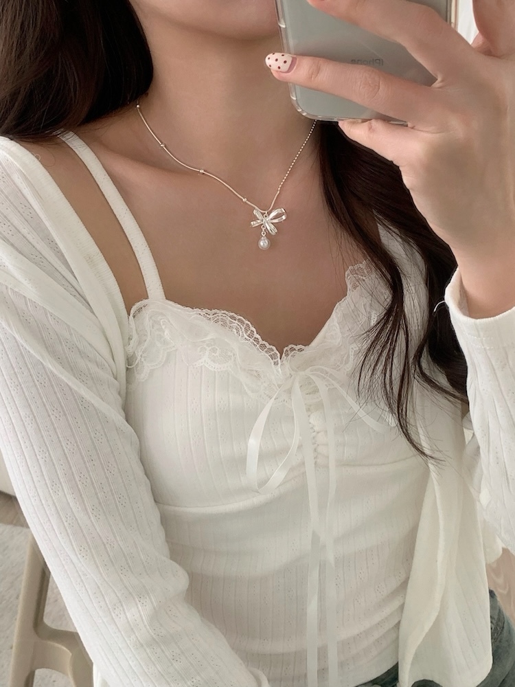 蝴蝶結珍珠項鍊