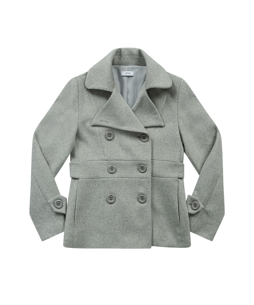 ASON FOY 鈕扣短大衣 灰色 AS_P0000CXT