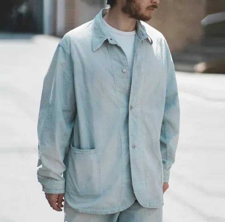 LAST PCS: A.PRESSE INDIGO PIN CHECK COVERALL (25SAP-01-27H) - SIZE 2 PRE ORDER ITEM (預訂中)