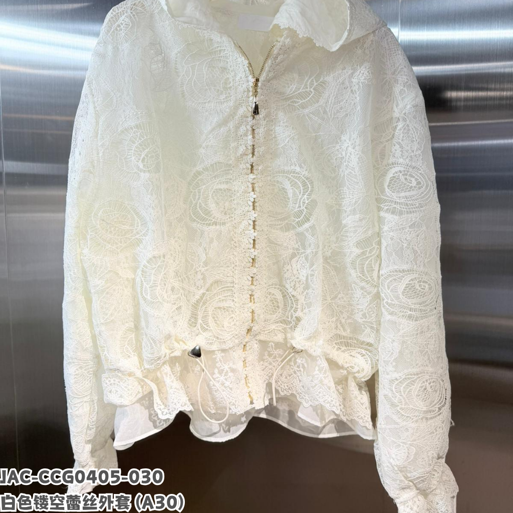 JAC-CCG0405-030 白色鏤空蕾絲外套 (A30)