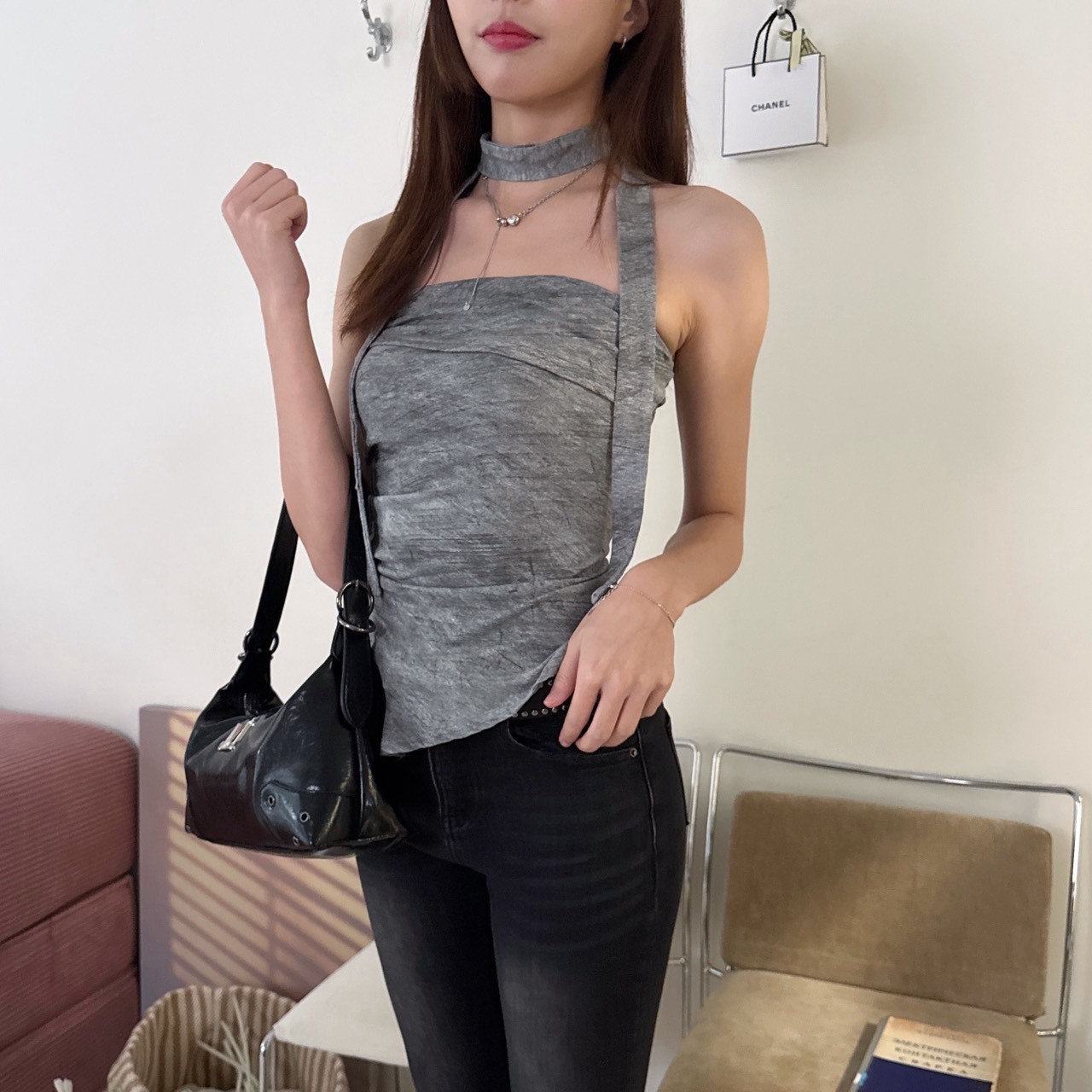 6620 美式個性渲染綁帶抹胸(R)