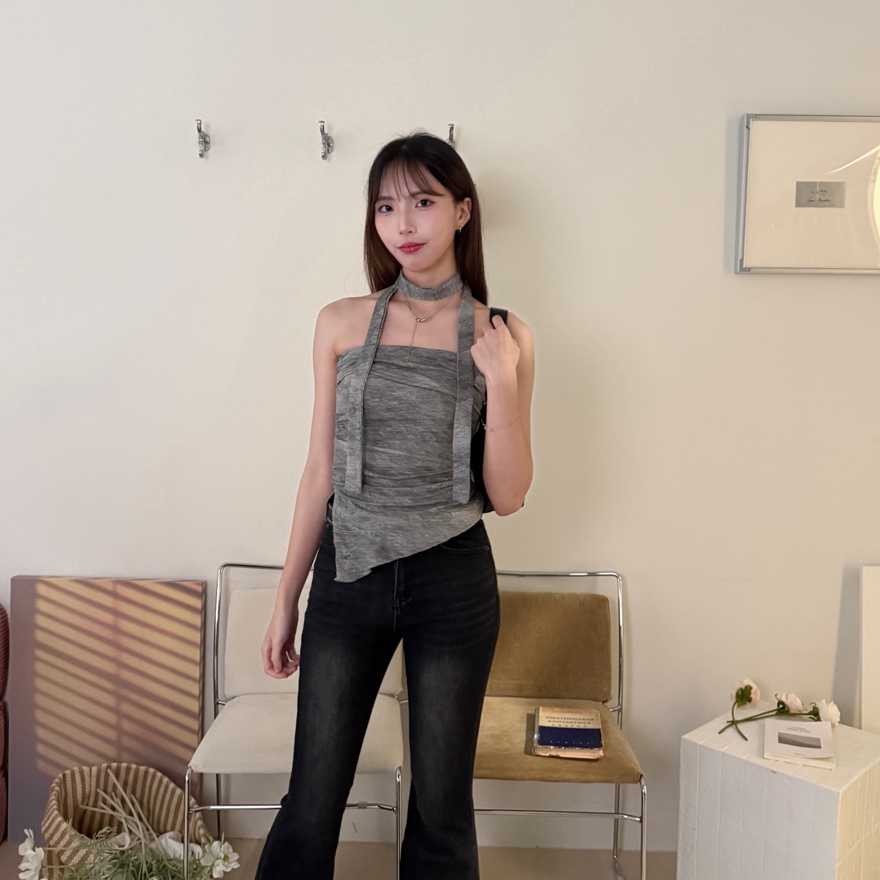 6620 美式個性渲染綁帶抹胸(R)