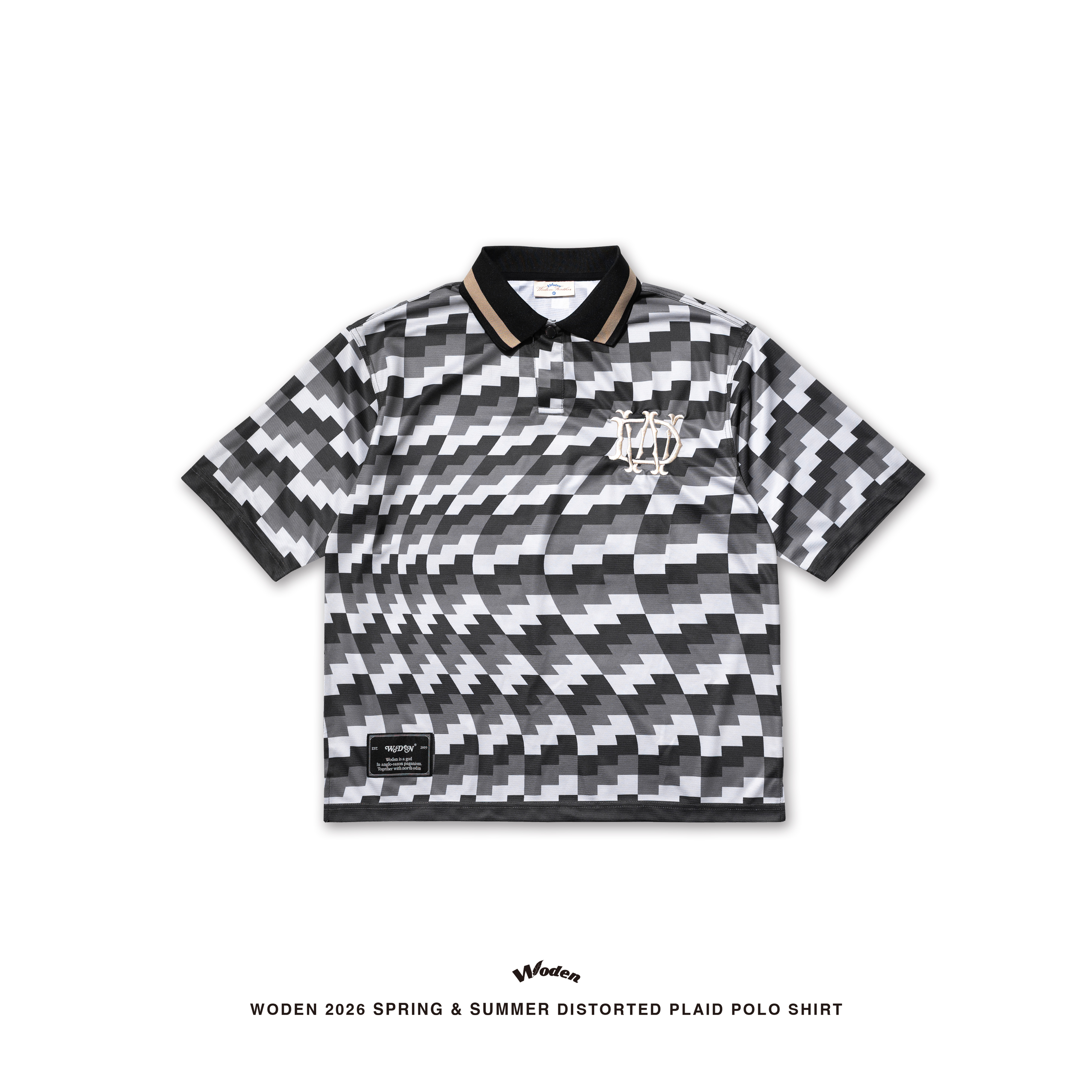 WODEN 26SS 005 Distorted Plaid Polo Shirt