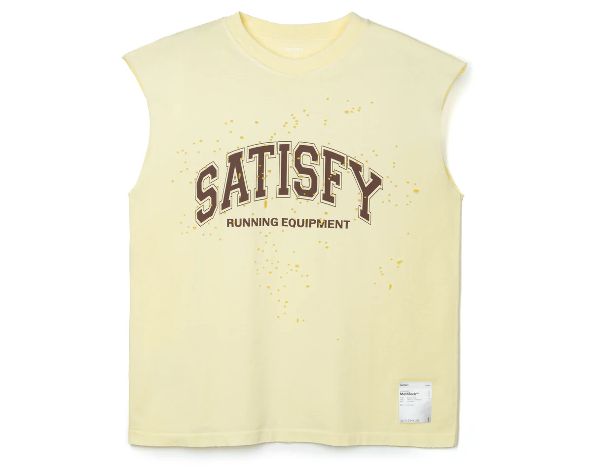 SATISFY｜MothTech™ Muscle Tee"Aged Transparent Yellow"