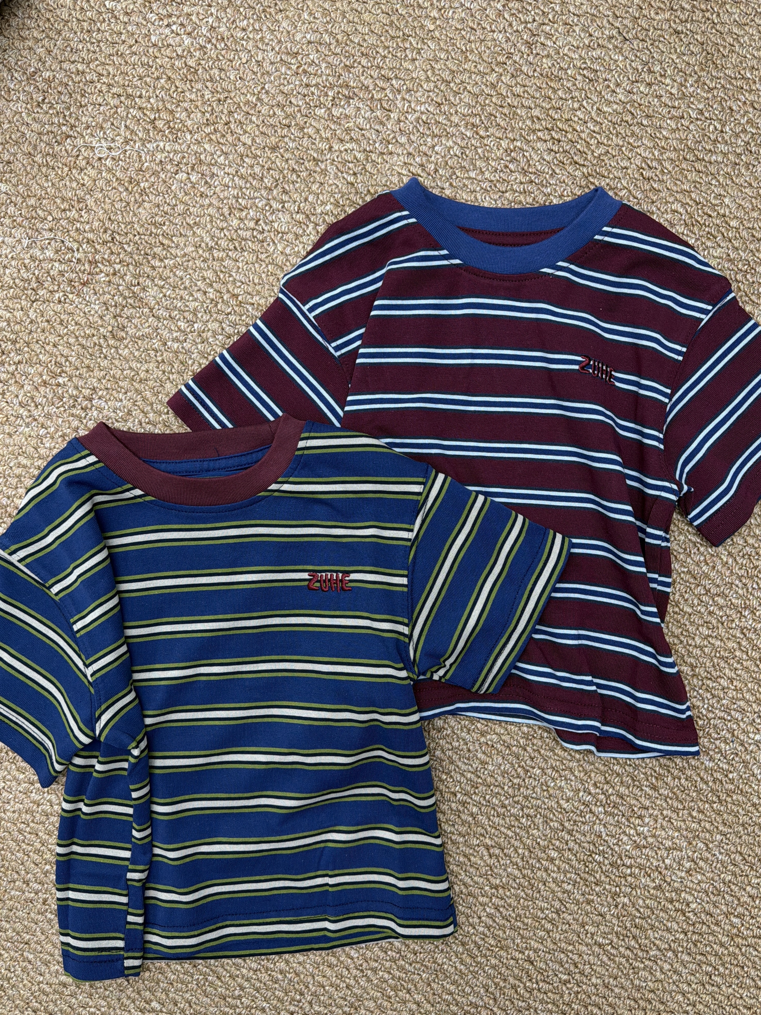 A04780撞色條紋螢火蟲上衣