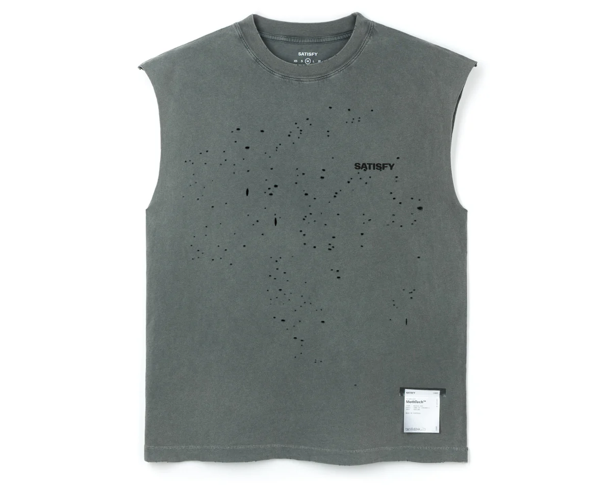 SATISFY｜MothTech™ Muscle Tee"Faded Black"