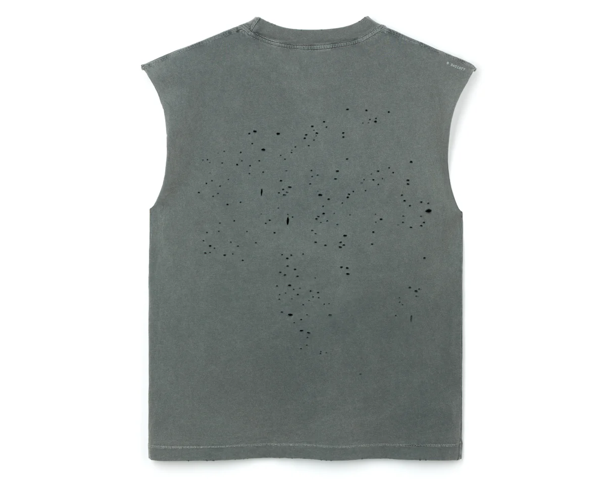 SATISFY｜MothTech™ Muscle Tee"Faded Black"