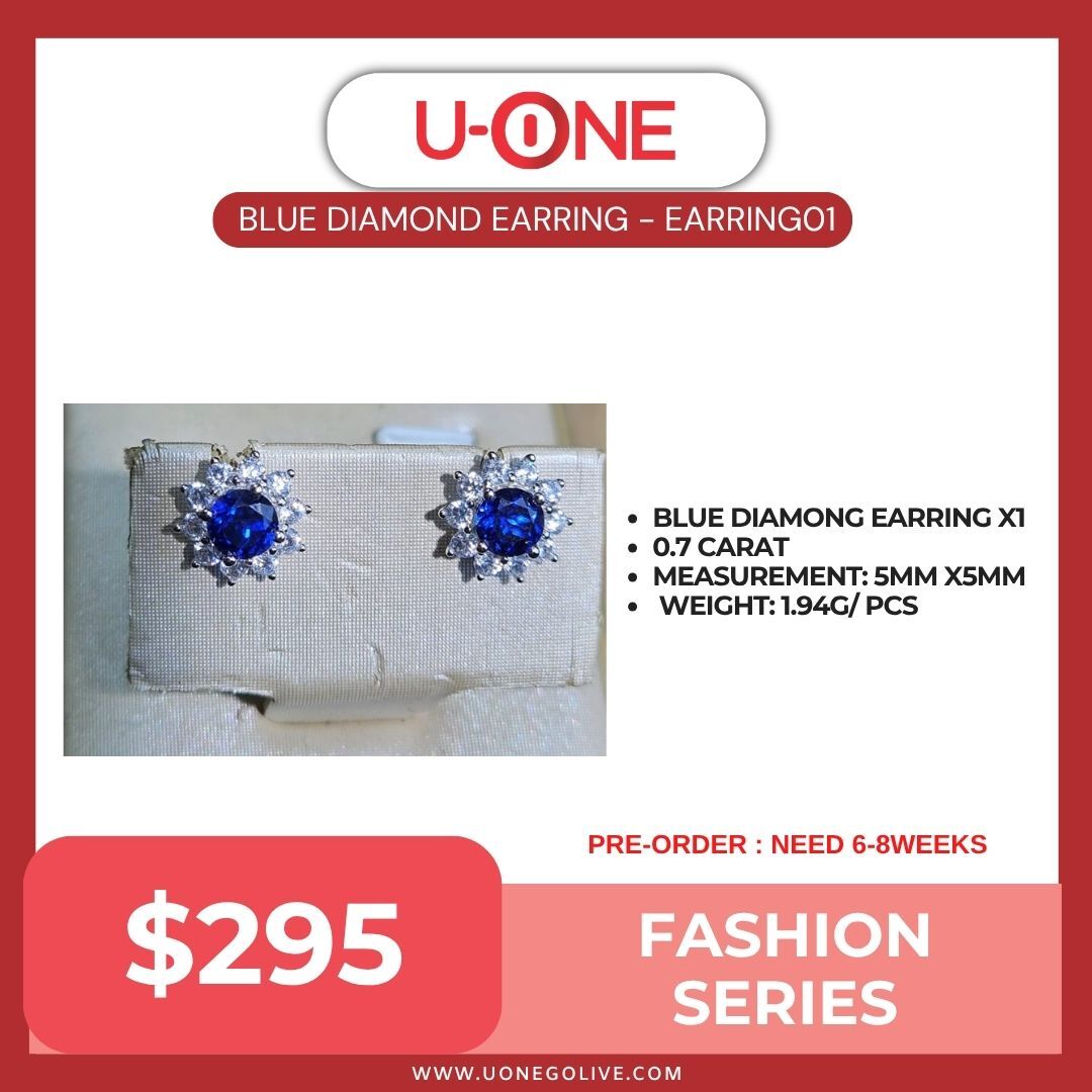 BLUE DIAMOND EARRING - EARRING01