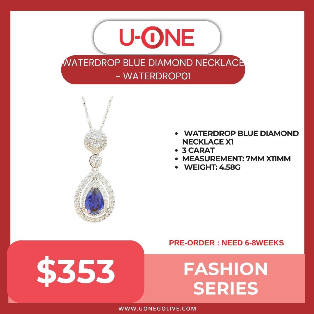WATERDROP BLUE DIAMOND NECKLACE - WATERDROP01