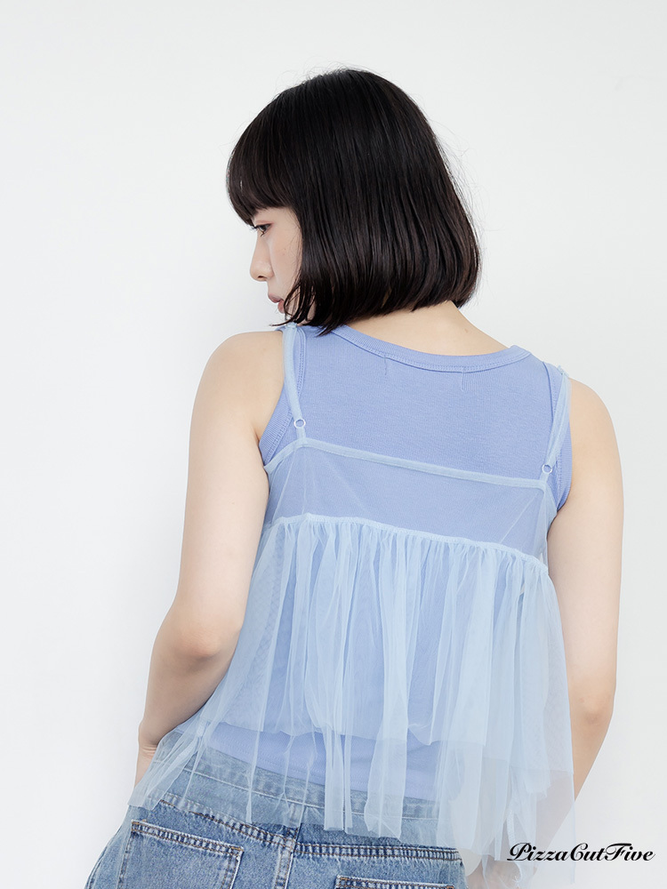 透膚造型肩帶背心 PizzaCutFive PCF262411016
