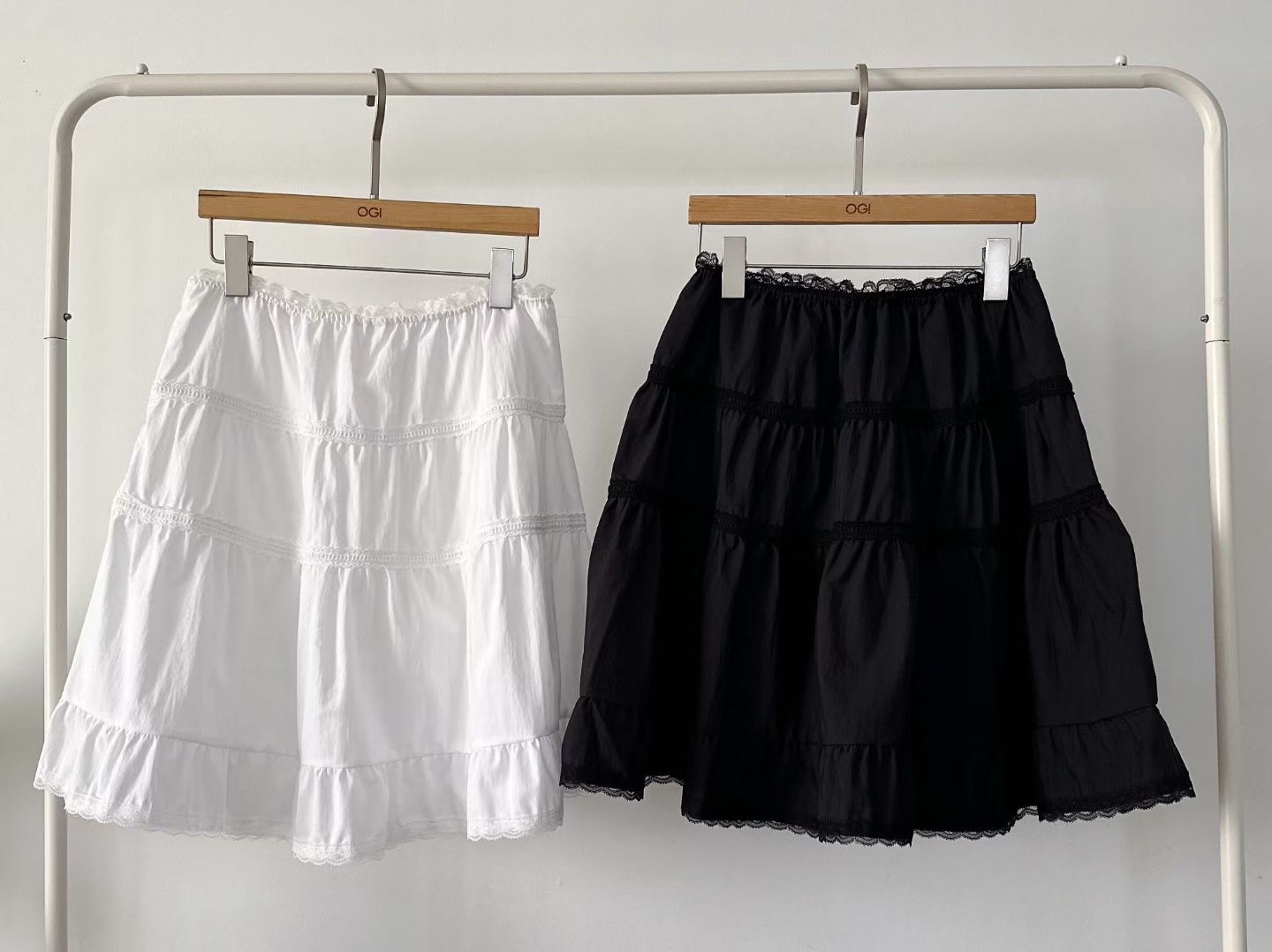 OG6018 日系拼接蕾絲蛋糕短裙