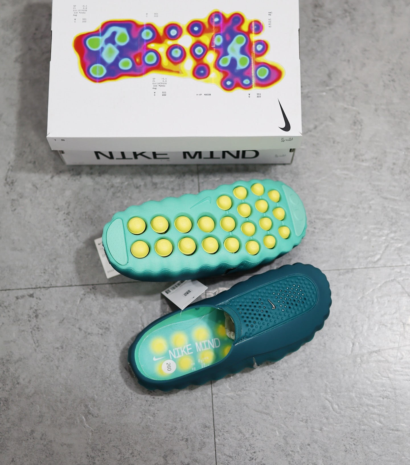 NIKE MIND 001 Slide Geode Teal Light Menta 湖水綠漸變  HQ4307-301