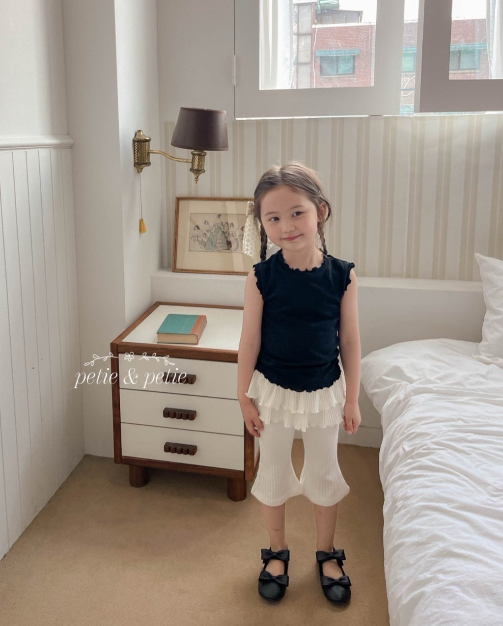 正韓夏Petitpetit 三色捲邊木耳背心