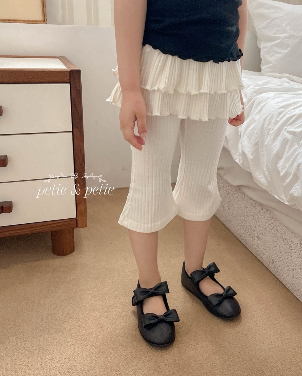 正韓夏Petitpetit 三色假兩件花邊內搭褲