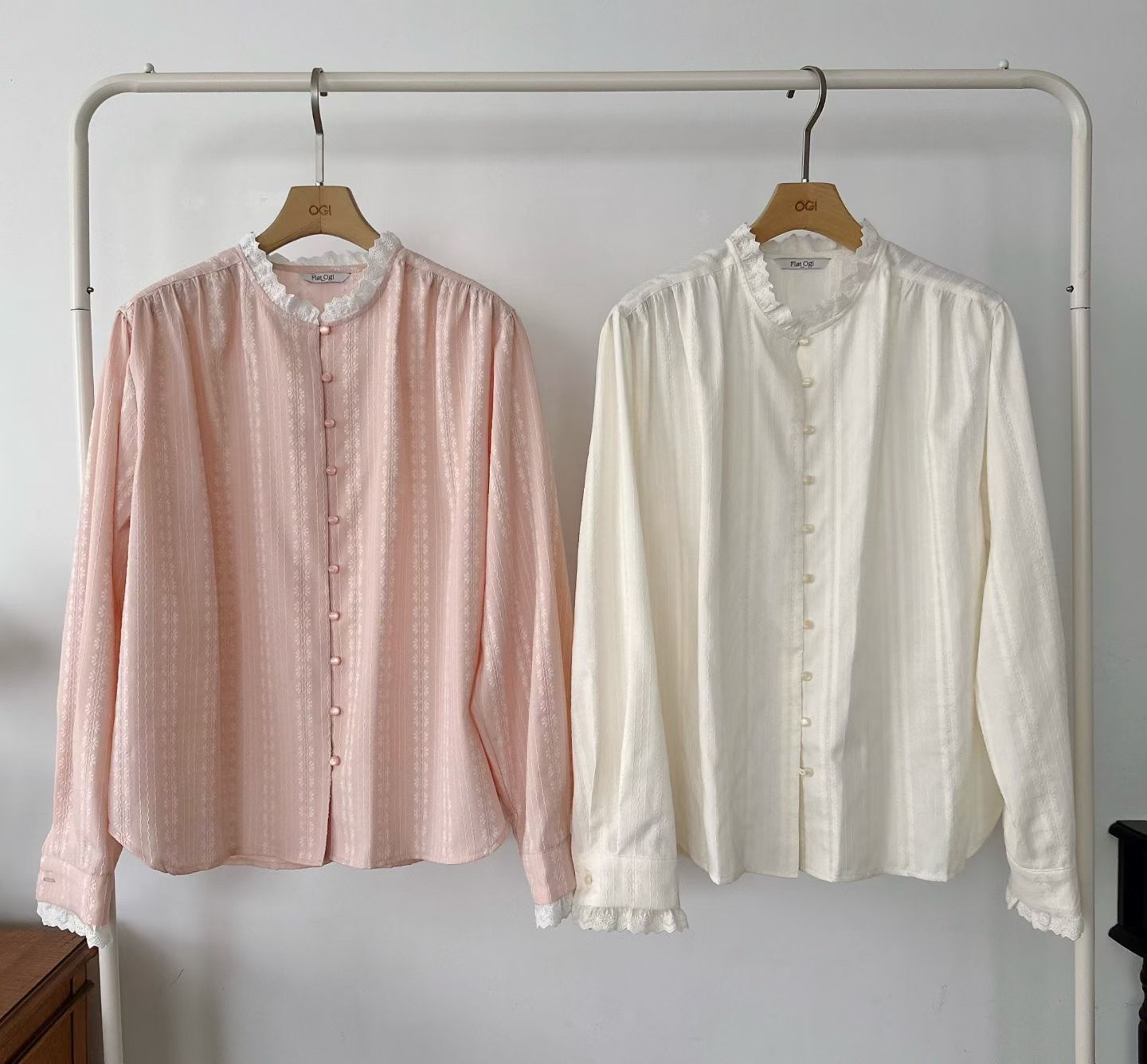 OG6045 宮廷氣質波波排扣上衣