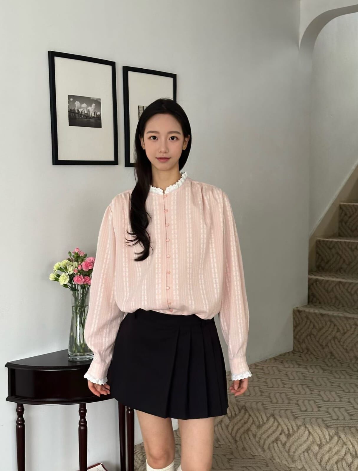 OG6045 宮廷氣質波波排扣上衣