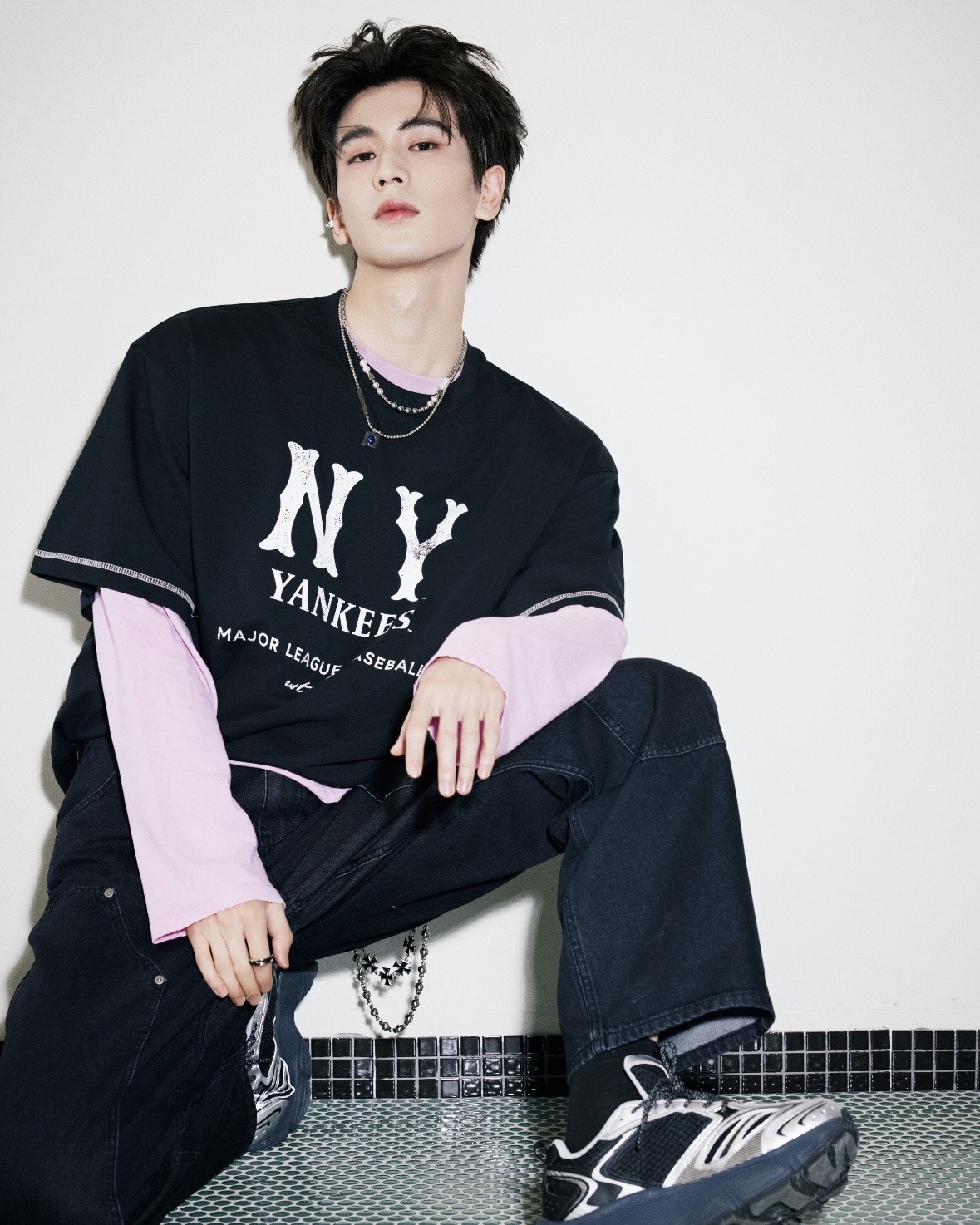 <張凌赫代言!!>MLB NY Yankees 紐約 洋基 作舊 短袖 短Tee 兩色