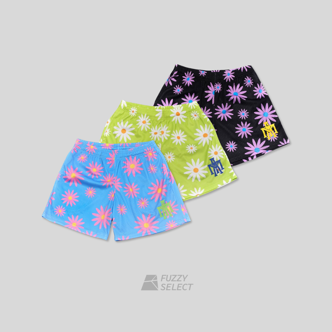 【逢甲FUZZY】MTA Mum Mesh Shorts 網布 雛菊 短褲 黑 藍 綠 M26SBS1