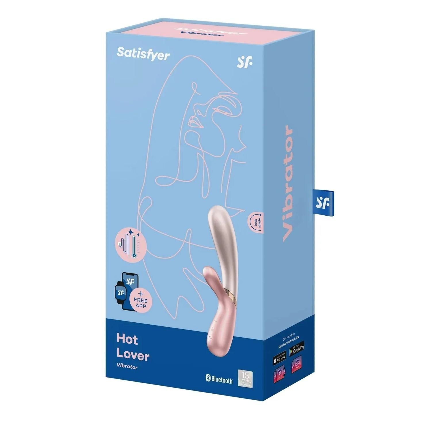 Satisfyer Hot Lover 加溫雙頭兔耳按摩棒 粉紅色/銀色
